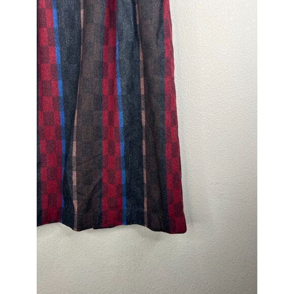 JH Collectibles Wool Blend Striped Checkboard Full Length Skirt Size 6 Lagenlook - Picture 8 of 13
